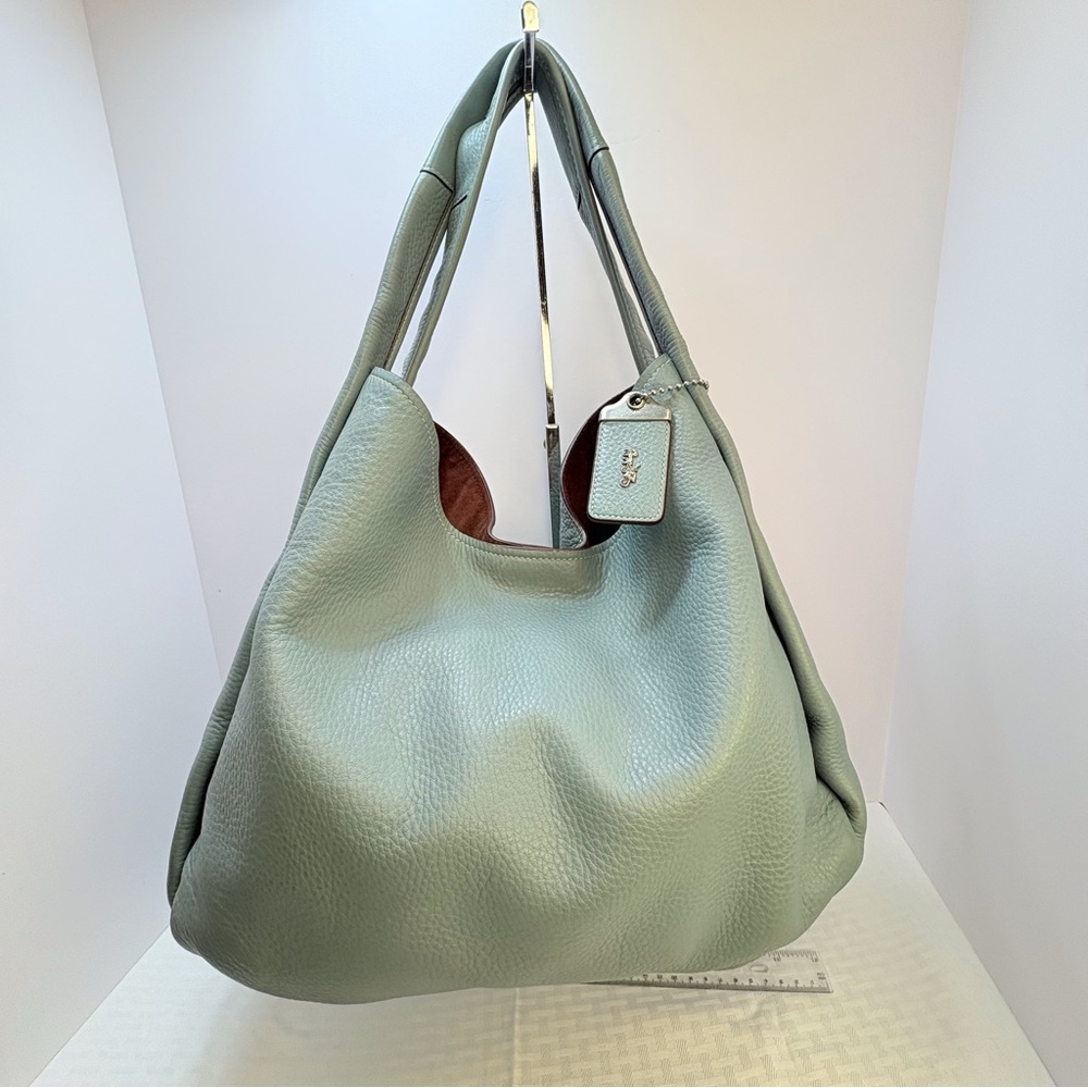Coach Pebbled Leather Bandit Hobo Bag in light blue